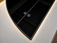 Mawialux decoratieve halve maan led spiegel in 180 of 200cm (zonder rand of mat zwart/goud rand) - afbeelding 15 van  19