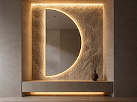 Mawialux decoratieve halve maan led spiegel in 180 of 200cm (zonder rand of mat zwart/goud rand) - afbeelding 1 van  20