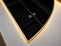 Mawialux decoratieve halve maan led spiegel in 180 of 200cm (zonder rand of mat zwart/goud rand) - afbeelding 16 van  20