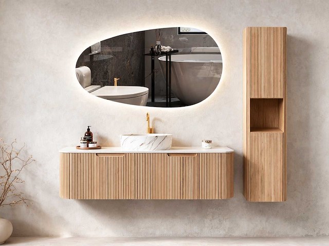 Mawialux design badkamermeubel 122cm (met hangkast) - keuze uit 2 kleuren - afbeelding 1 van  22