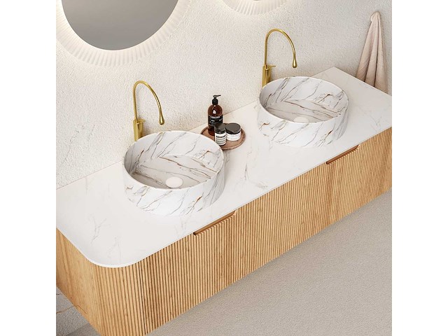 Mawialux design badkamermeubel 152cm (met hangkast) - keuze uit 2 kleuren - afbeelding 2 van  15