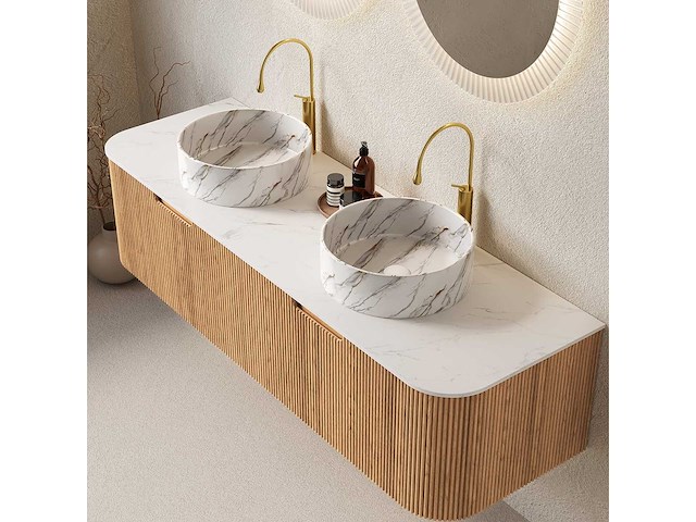 Mawialux design badkamermeubel 152cm (met hangkast) - keuze uit 2 kleuren - afbeelding 10 van  15