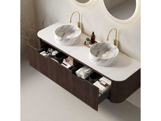 Mawialux design badkamermeubel 152cm (met hangkast) - keuze uit 2 kleuren - afbeelding 11 van  15