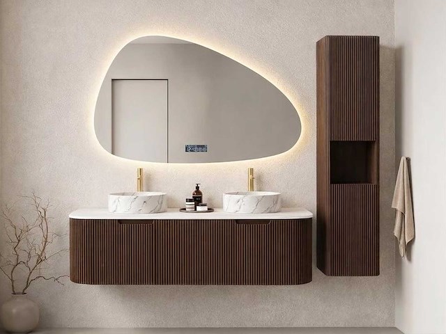 Mawialux design badkamermeubel 152cm (met hangkast) - natural eiken - afbeelding 1 van  5