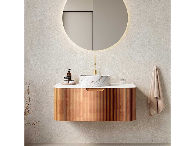 Mawialux design badkamermeubel 75cm (met hangkast) - eiken natural - afbeelding 6 van  23
