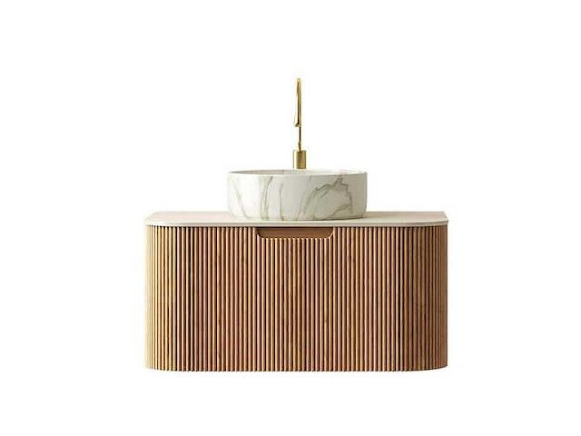 Mawialux design badkamermeubel 75cm (met hangkast) - eiken natural - afbeelding 7 van  23