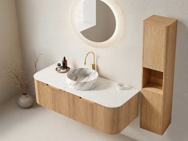 Mawialux design badkamermeubel 75cm (met hangkast) - eiken natural - afbeelding 12 van  23