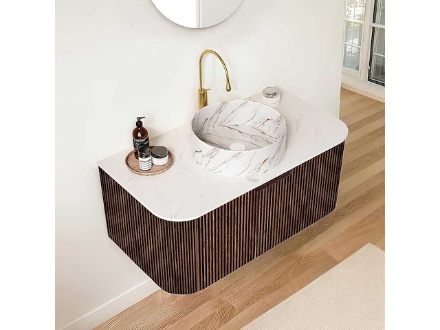 Mawialux design badkamermeubel 75cm (met hangkast) - eiken natural - afbeelding 18 van  23