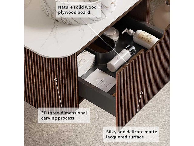 Mawialux design badkamermeubel 75cm (met hangkast) - eiken natural - afbeelding 21 van  23