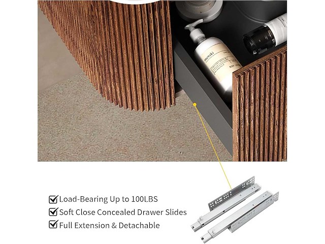 Mawialux design badkamermeubel 75cm (met hangkast) - keuze uit 2 kleuren - afbeelding 4 van  23