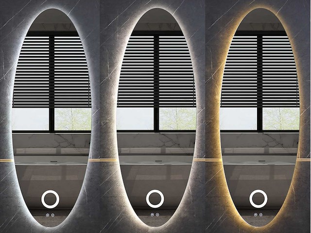 Mawialux design led spiegel 100/120/140/160cm breedte keuze - afbeelding 4 van  7