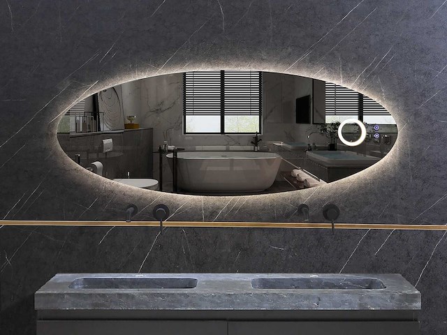 Mawialux design led spiegel 100/120/140/160cm breedte keuze - afbeelding 2 van  7