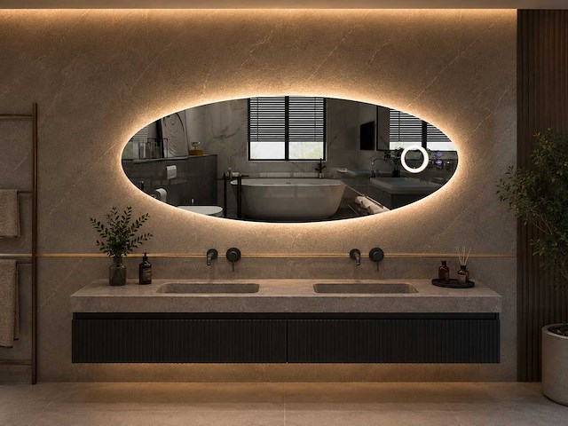 Mawialux design led spiegel 100/120/140/160cm breedte keuze - afbeelding 2 van  9