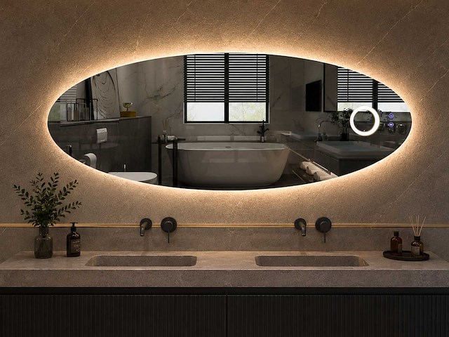 Mawialux design led spiegel 100/120/140/160cm breedte keuze - afbeelding 1 van  9