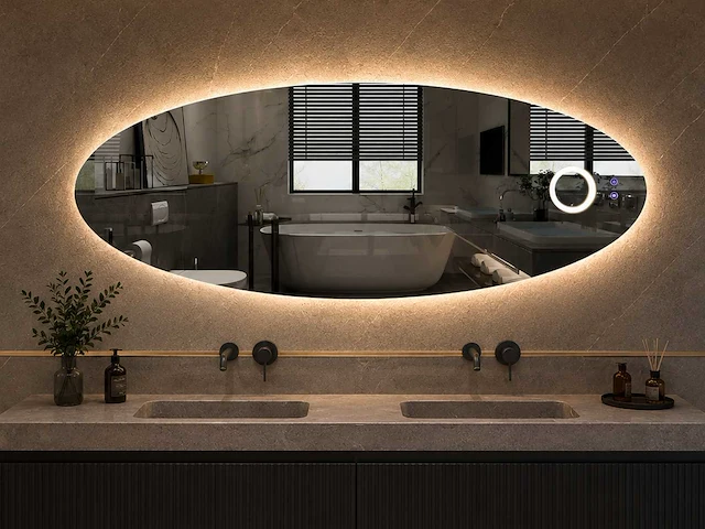 Mawialux design led spiegel 100/120/140/160cm breedte keuze - afbeelding 1 van  9