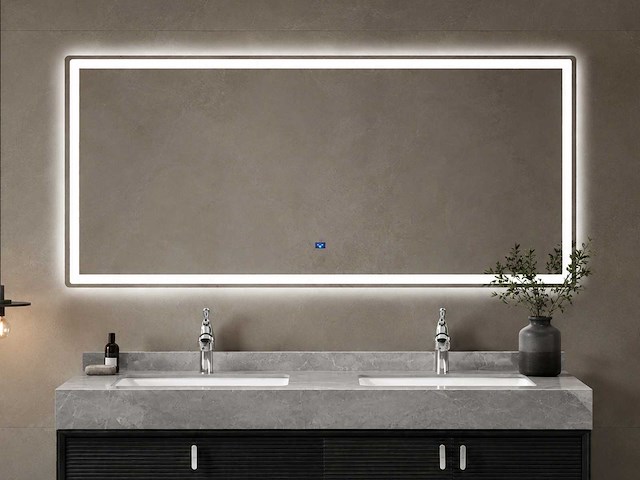 Mawialux design led spiegel met beweging sensor (140/150/160/180 cm breedte keuze) - afbeelding 1 van  11