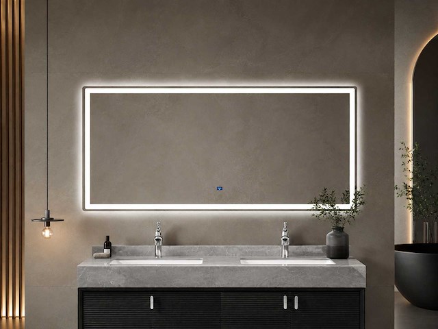 Mawialux design led spiegel met beweging sensor (140/150/160/180 cm breedte keuze) - afbeelding 4 van  11
