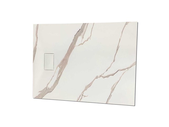 Mawialux douchebak 120x90cm - wit marmer - afbeelding 4 van  4