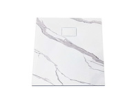 Mawialux douchebak 90x90cm - wit marmer - afbeelding 2 van  4