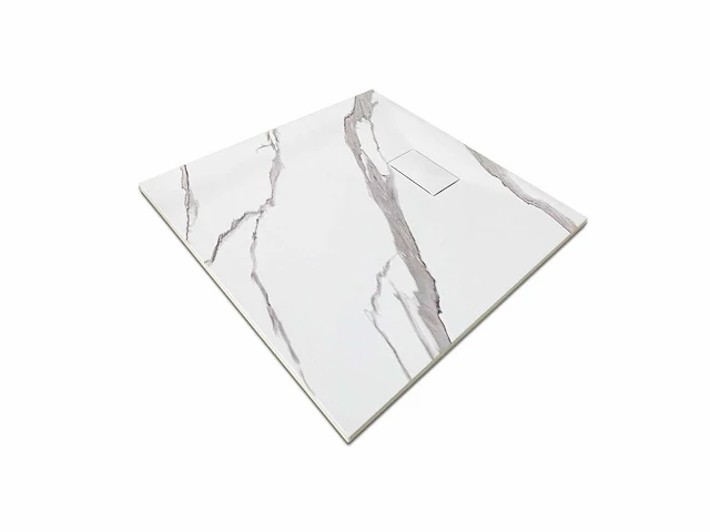 Mawialux douchebak 90x90cm - wit marmer - afbeelding 1 van  4