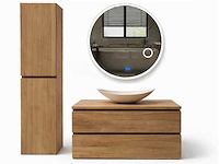 Mawialux eikenhout badkamermeubel - 100cm eiken naturak - met hangkast - afbeelding 1 van  6