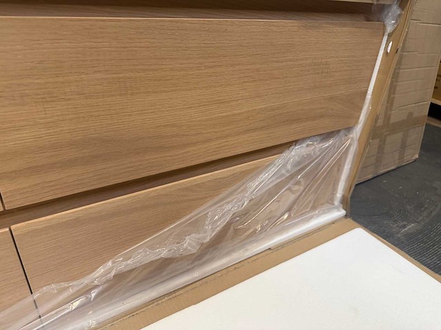 Mawialux eikenhout badkamermeubel - 100cm eiken natural - met hangkast - afbeelding 2 van  6
