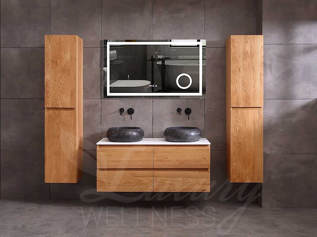 Mawialux eikenhout badkamermeubel 120cm (eiken natural) - afbeelding 45 van  47