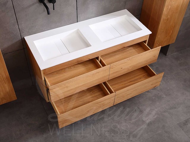 Mawialux eikenhout badkamermeubel 120cm (eiken natural) - afbeelding 5 van  47