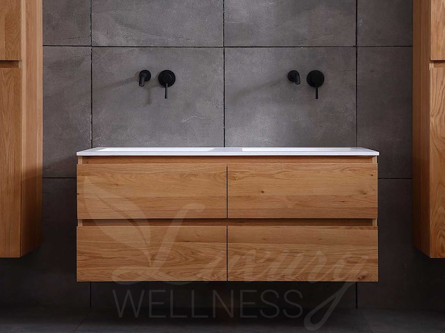 Mawialux eikenhout badkamermeubel 120cm (eiken natural) - afbeelding 8 van  47