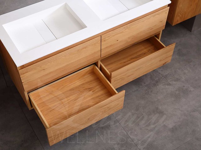 Mawialux eikenhout badkamermeubel 120cm (eiken natural) - afbeelding 19 van  47