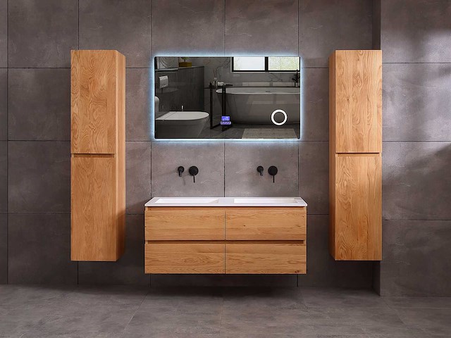 Mawialux eikenhout badkamermeubel 120cm (eiken natural) - afbeelding 11 van  47