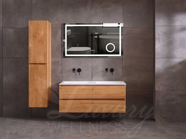 Mawialux eikenhout badkamermeubel 120cm (eiken natural) - afbeelding 22 van  47