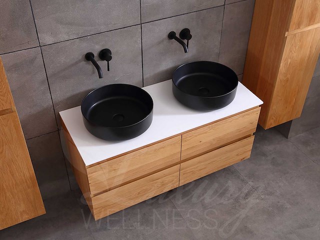 Mawialux eikenhout badkamermeubel 120cm (eiken natural) - afbeelding 16 van  47