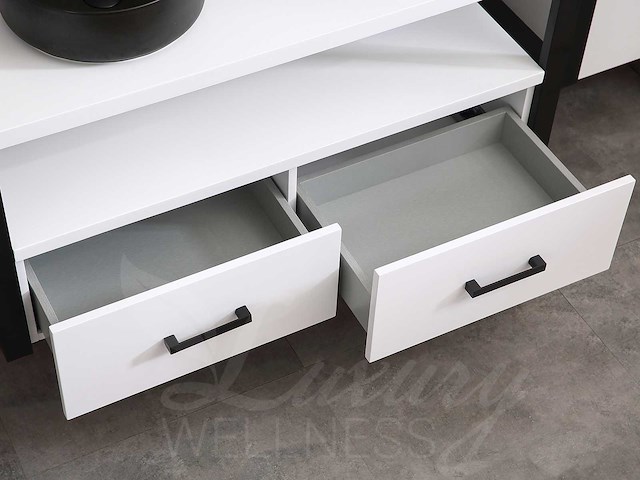 Mawialux eikenhout badkamermeubel 120cm met hangkast - mat wit - afbeelding 20 van  23