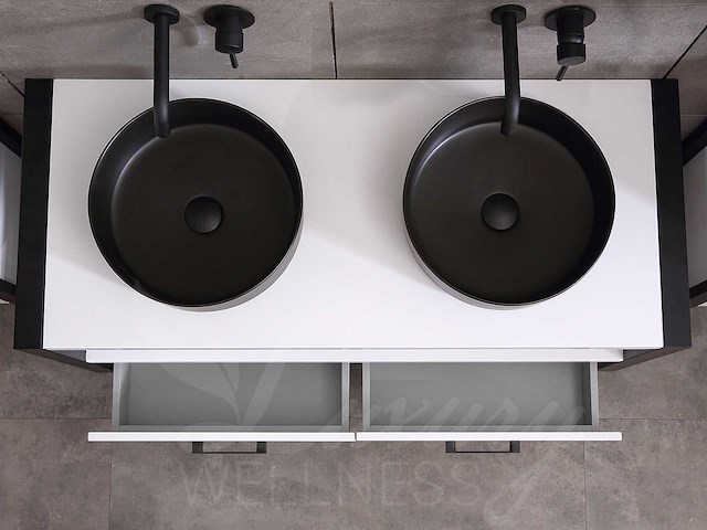 Mawialux eikenhout badkamermeubel 120cm met hangkast - mat wit - afbeelding 22 van  23