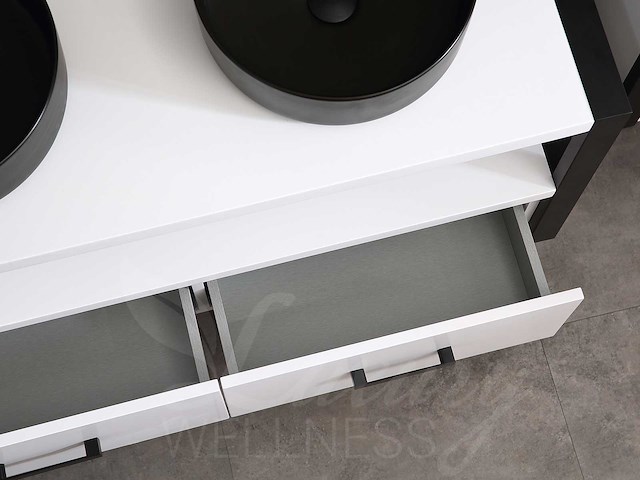 Mawialux eikenhout badkamermeubel 120cm met hangkast - mat wit - afbeelding 23 van  23