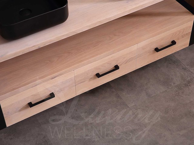 Mawialux eikenhout badkamermeubel 150cm met 2 hangkasten - afbeelding 6 van  30