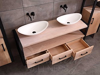 Mawialux eikenhout badkamermeubel 150cm met 2 hangkasten - afbeelding 28 van  30