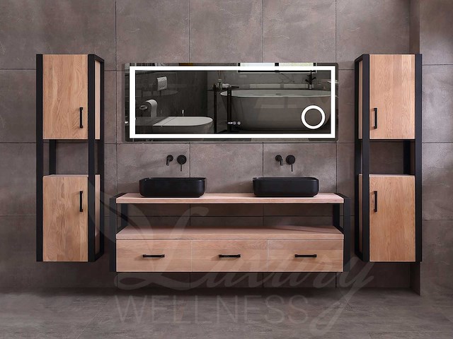 Mawialux eikenhout badkamermeubel 150cm met 2 hangkasten - afbeelding 1 van  30