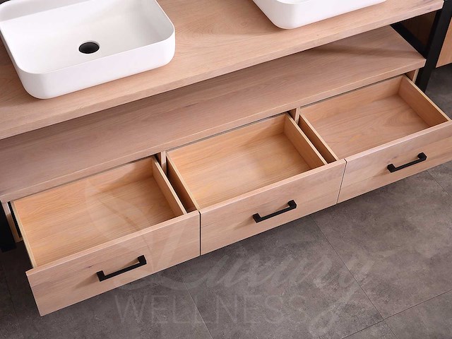 Mawialux eikenhout badkamermeubel 150cm met 2 hangkasten - afbeelding 11 van  30