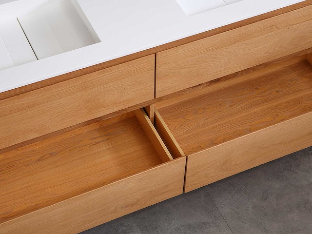 Mawialux eikenhout badkamermeubel 160cm (eiken natural) met (hangkast) - afbeelding 6 van  30