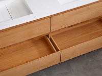 Mawialux eikenhout badkamermeubel 160cm (eiken natural) met (hangkast) - afbeelding 6 van  30