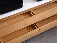 Mawialux eikenhout badkamermeubel 160cm (eiken natural) met (hangkast) - afbeelding 16 van  30