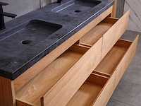 Mawialux eikenhout badkamermeubel 160cm (eiken natural) met (hangkast) - afbeelding 11 van  30