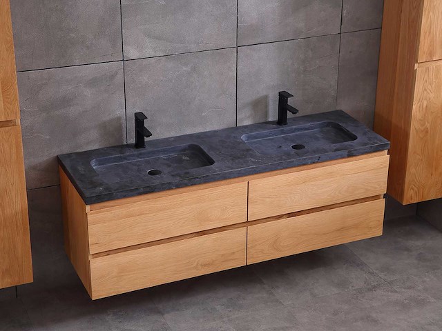 Mawialux eikenhout badkamermeubel 160cm (eiken natural) - afbeelding 6 van  28