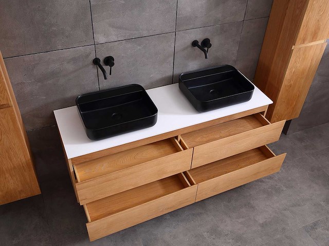 Mawialux eikenhout badkamermeubel 160cm (eiken natural) - afbeelding 15 van  28