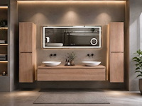Mawialux eikenhout badmeubelset 150 of 180cm (eiken white wash) - afbeelding 10 van  15
