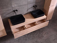 Mawialux eikenhout badmeubelset 150 of 180cm (in eiken white wash of eiken gray smoked) - afbeelding 6 van  12