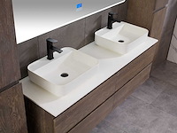 Mawialux eikenhout badmeubelset 2-persoons 140cm - grey smoked - afbeelding 2 van  18