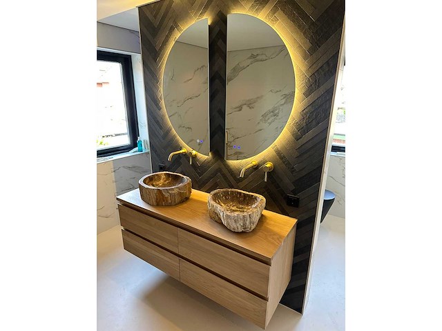 Mawialux eikenhout badmeubelset 2-persoons 140cm - natural - afbeelding 18 van  18